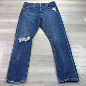 Levis 501 S Jeans Womens 33x30 Blue Button Fly Straight Leg 100% Cotton Denim